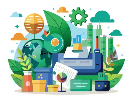Paper printer machines illustrations vector