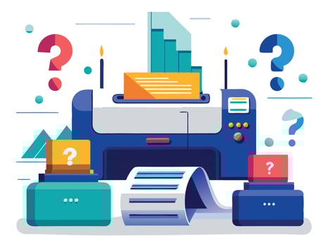 Paper printer machines illustrations vector