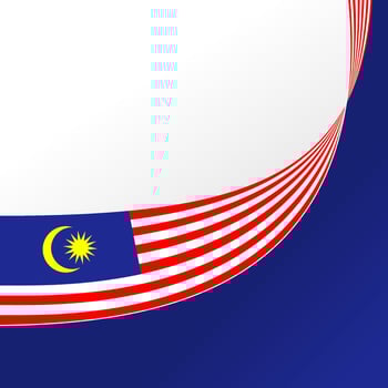 wavy malaysia flag background with copy space for text. malaysia merdeka day vector