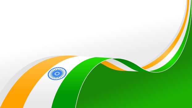 wavy india flag background with copy space for text. india republic day vector