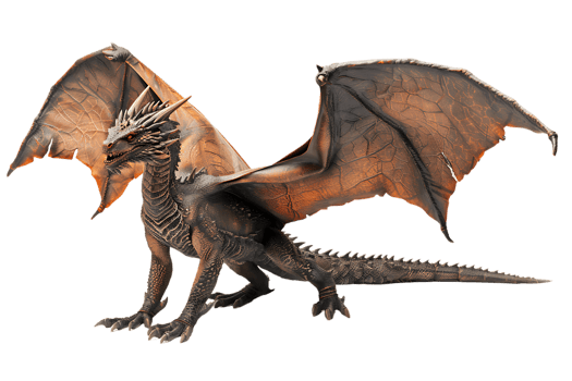 flying dragon from the front view, isolated against a transparent background png