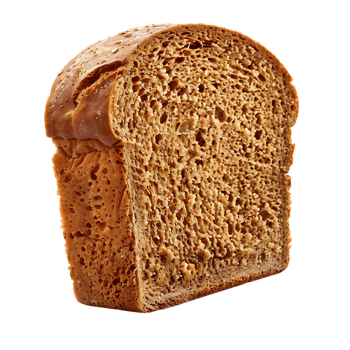 Fresh brown rye bread, isolated against a transparent background png