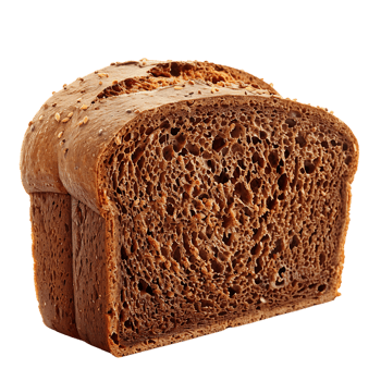 Fresh brown rye bread, isolated against a transparent background png