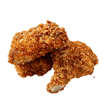 Fried crusted leg pieces, isolated against a transparent background png