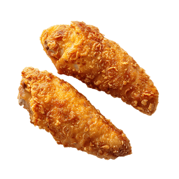 Fried crusted leg pieces, isolated against a transparent background png