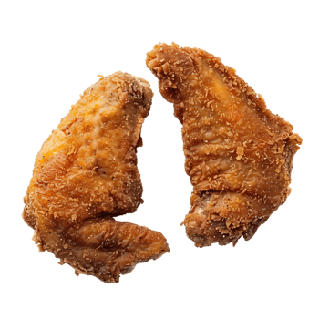 Fried crusted leg pieces, isolated against a transparent background png