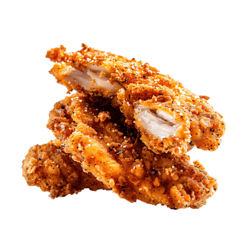 Fried crusted leg pieces, isolated against a transparent background png