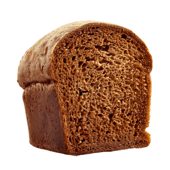 Fresh brown rye bread, isolated against a transparent background png