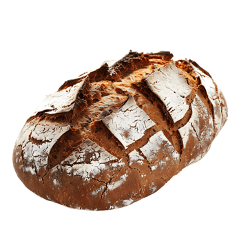 Freshly baked ancient grains bread, isolated against a transparent background png