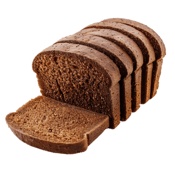 Fresh brown rye bread, isolated against a transparent background png