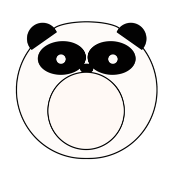 Cute name label,sticker name tag of Panda cartoon animal character design illustration. Isolated on Transparent Background png