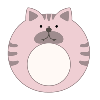 Cute name label,sticker name tag of Cat cartoon animal character design illustration. Isolated on Transparent Background png