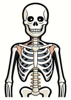 art of Human skeleton drawing Abstract minimal flat art vector