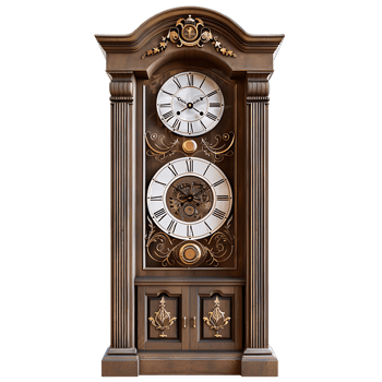 Grandfather vintage tower clock, isolated against a transparent background png