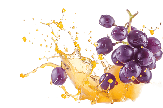 Grapes with juice splash, isolated against a transparent background png