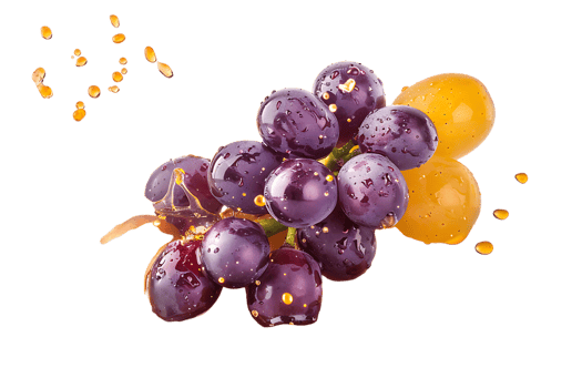 Grapes with juice splash, isolated against a transparent background png