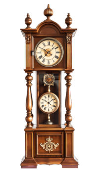 Grandfather vintage tower clock, isolated against a transparent background png