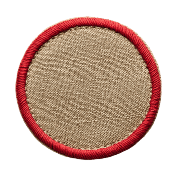 a round patch with a red border png
