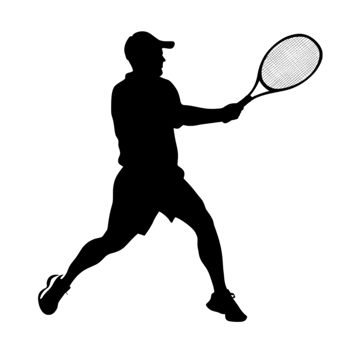 silhouette of a man playing tennis png