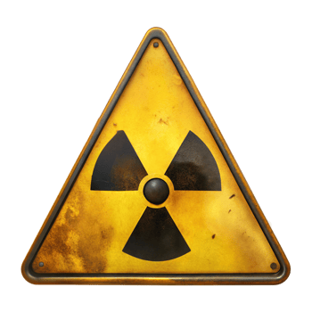 Warning Sign Indicating Radioactive Hazard With Distinctive Symbol on Transparent Background png