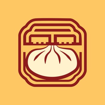 Chinese food dimsum logo illustration vector