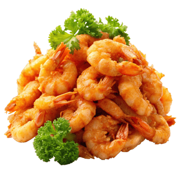 Heap of Fried Shrimps Concept png