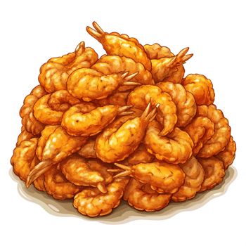 Heap of Fried Shrimps Illustration Artwork png