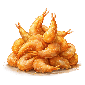 Heap of Fried Shrimps Illustration Clip png