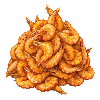 Heap of Fried Shrimps Illustration Drawing png