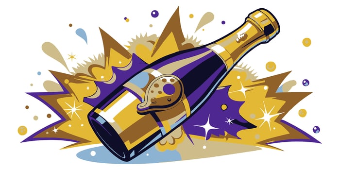 Champagne. Bottle of champagne on white background. illustration vector