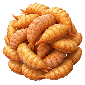 Heap of Fried Shrimps 3d Asset png