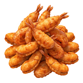 Heap of Fried Shrimps 3d Style png
