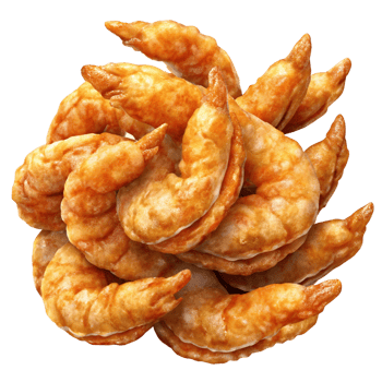Heap of Fried Shrimps 3d Graphic png