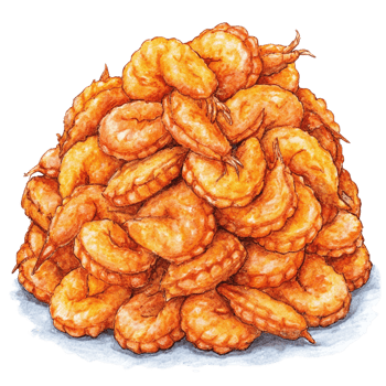 Heap of Fried Shrimps Hand Drawn Clip png