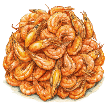 Heap of Fried Shrimps Hand Drawn Style png