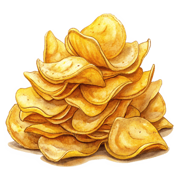 Heap of Potato Chips Artwork Graphic png
