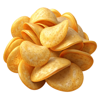 Heap of Potato Chips Snack 3d Asset png