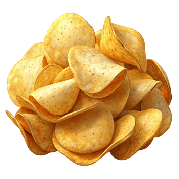 Heap of Potato Chips Snack 3d Concept png
