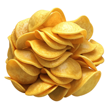 Heap of Potato Chips Snack 3d Graphic png