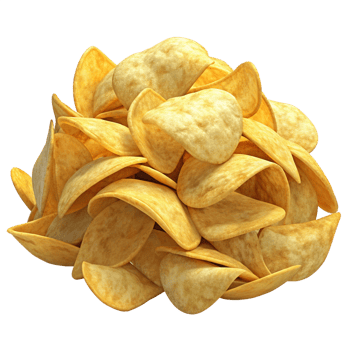 Heap of Potato Chips Snack 3d Illustration png