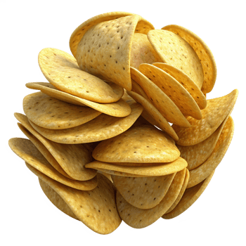 Heap of Potato Chips Snack 3d Image png