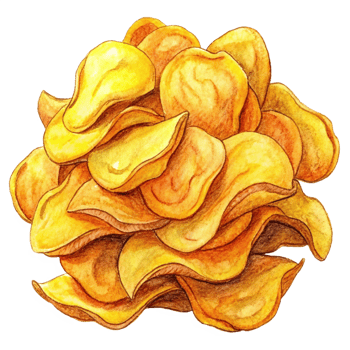 Heap of Potato Chips Hand Drawn Image png