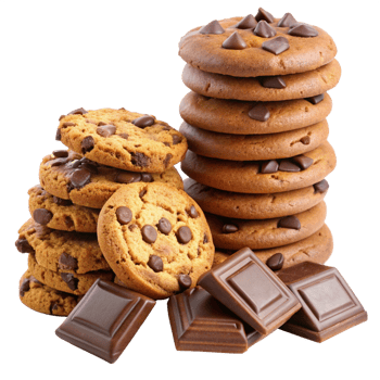 Heap of Cookies and Chocolate Realistic Photo png