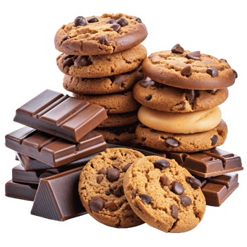 Heap of Cookies and Chocolate Realistic Asset png