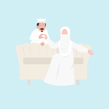 Illustration Of Islamic Wedding Couple vector