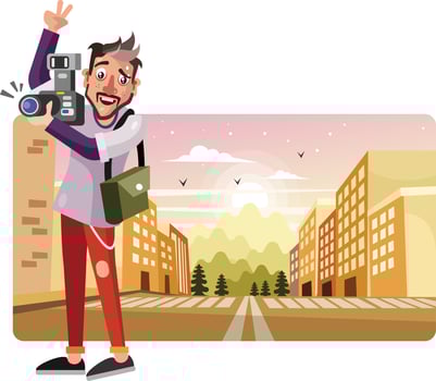 Photographer Ready for Shot Illustration vector