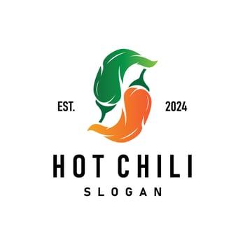 chili logo design illustration template garden plant results as food ingredients hot chili vector