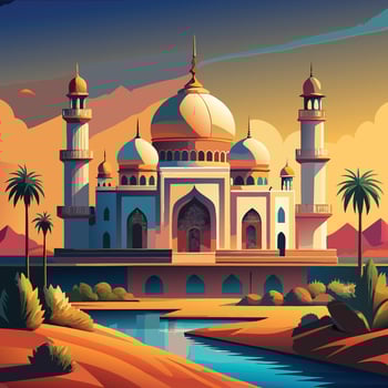 Artwork of masjid vector