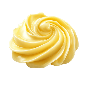 Yellow Whipped Cream Swirl Isolated Transparent Background. png