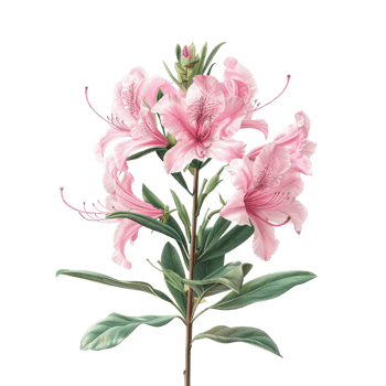 Beautiful Pink Lily Flower with Green Leaves - High-Resolution Botanical Illustration for Nature and Floral Design Projects png